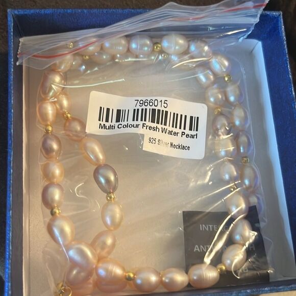Stunning Multi Color Pearl Strand Necklace 14kyg/SS Clasp - Picture 10 of 13